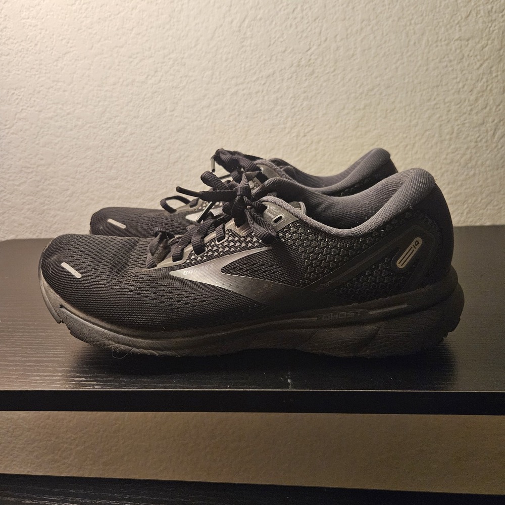 Brooks Ghost 14 Womens Size 9.5 Wide Black Gray Athletic Running Shoes Sneakers